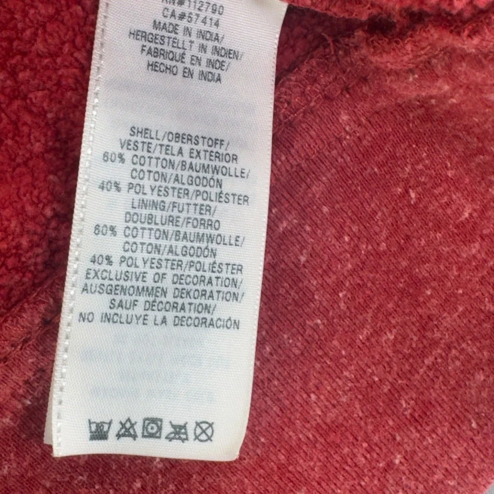 True Religion Mens Red Heather Zip Up Hoodie Contrast Stitch Logo 2XL XXL